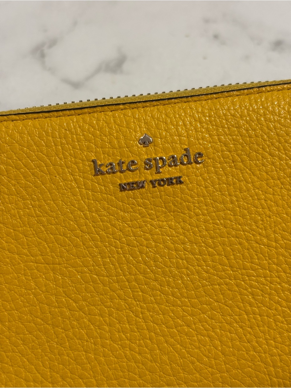 Kate Spade Yellow Pebbled Leather Zip-Around Wallet - Picture 2 of 10